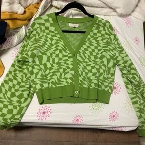 Green abstract sweater